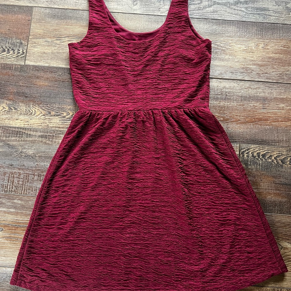 Charming Charlie Burgundy Textured Dress